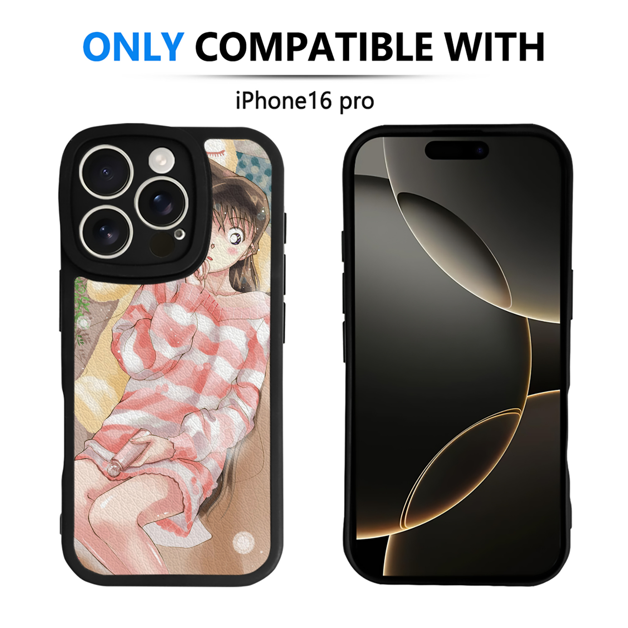 （画像用） 名探偵コナン Detective Conan 【iPhone 16シリーズ対応】シリコンスマホケース（レザー調） 材質：シリコン